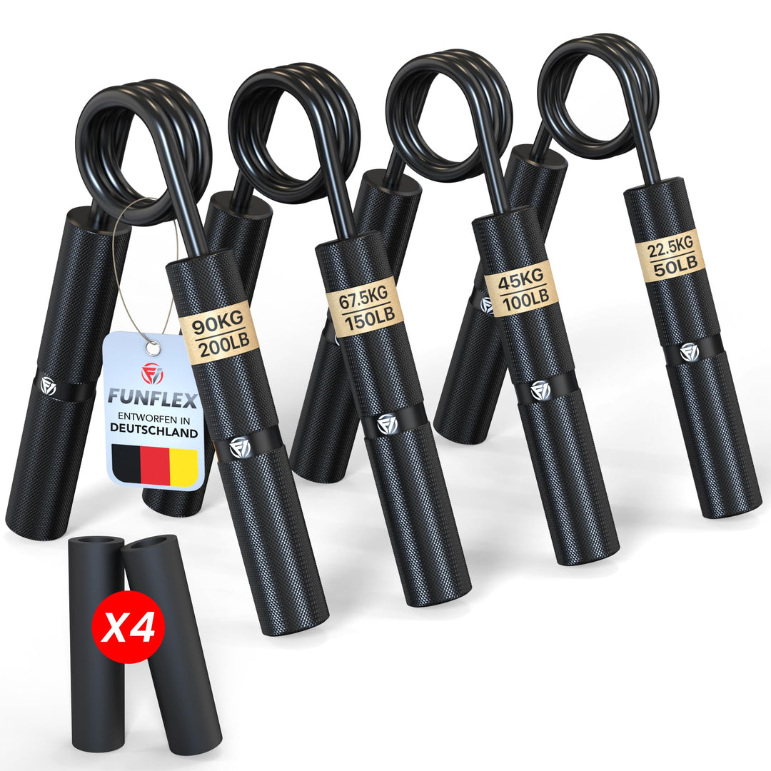 Griffkraft Trainer 4er Set 22,5-90 kg Metall Handtrainer Fingertrainer Unterarmtrainer mit 8x Schaum