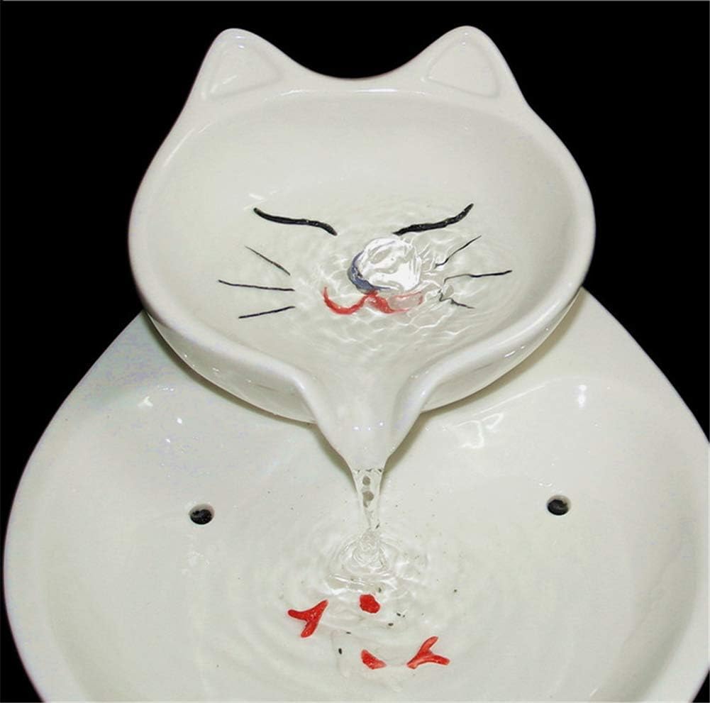 katzentrinkbrunnenKatze Wasserspender, Keramik Haustier, Trinken Wasser automatisch, Zyklus Futter W