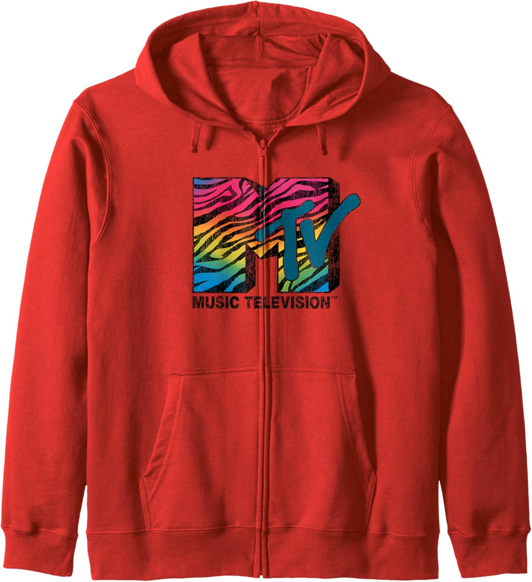 MTV Rainbow Zebra Stripe Logo Kapuzenjacke