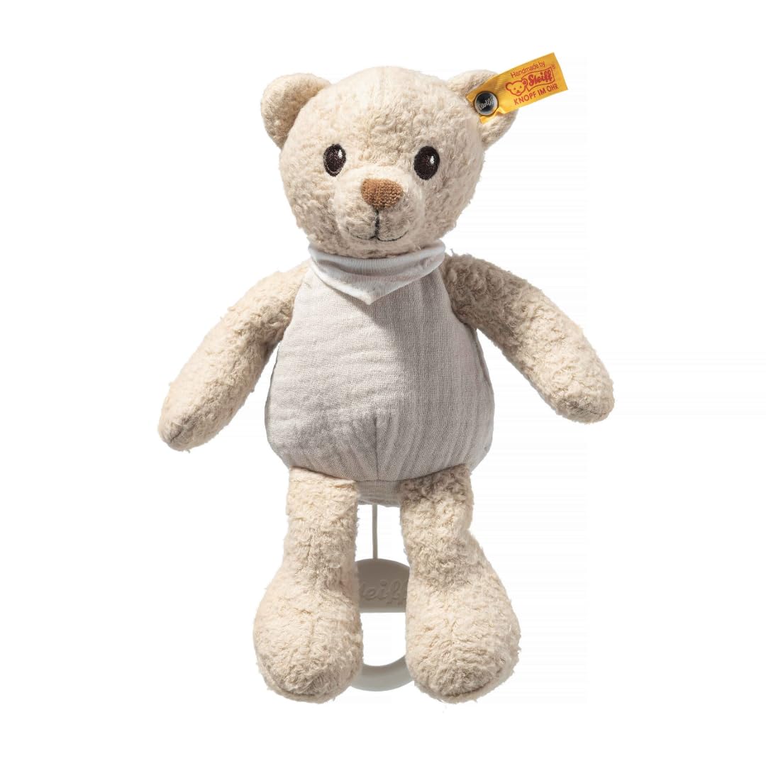 Steiff 242779 GOTS Noah Teddybär Spieluhr, BEIGE, 23cm