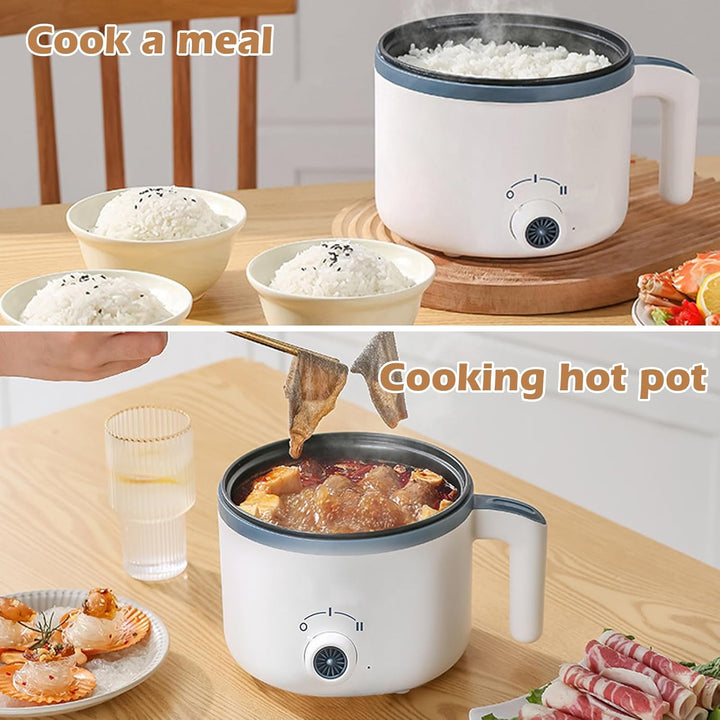 Elektrische Hot Pot, 1.7 L Tragbare Mini Antihaft Multikocher, 220V Elektrischer Kochtopf mit Duale