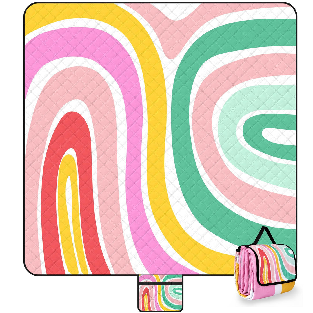 Jopee Picknickdecke Sandfrei, 200 x 200cm Faltbare Wasserdicht Stranddecke für 4-6 Personen, Leicht