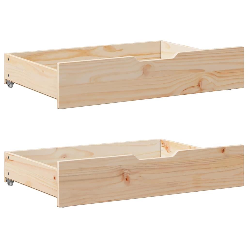 vidaXL Bettschubladen 2 Stk., Bettkasten Holz Aufbewahrung mit Rollen, Bett Schublade Bettauszug, Be