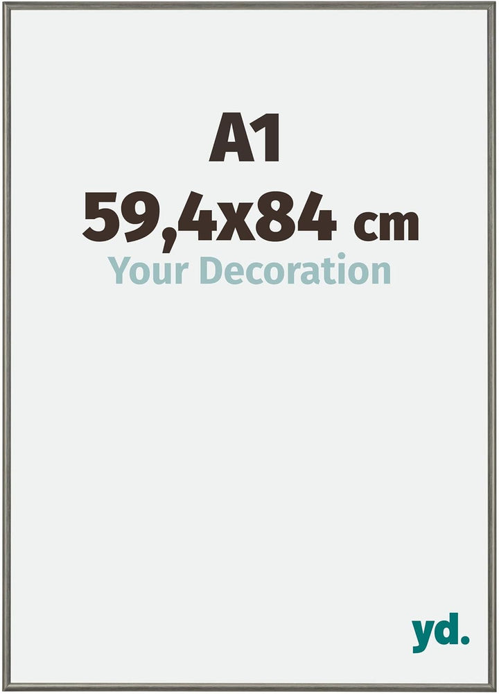 yd. Your Decoration - Bilderrahmen DIN A1 59,4x84 cm - Bilderrahmen aus Aluminium mit Acrylglas - An