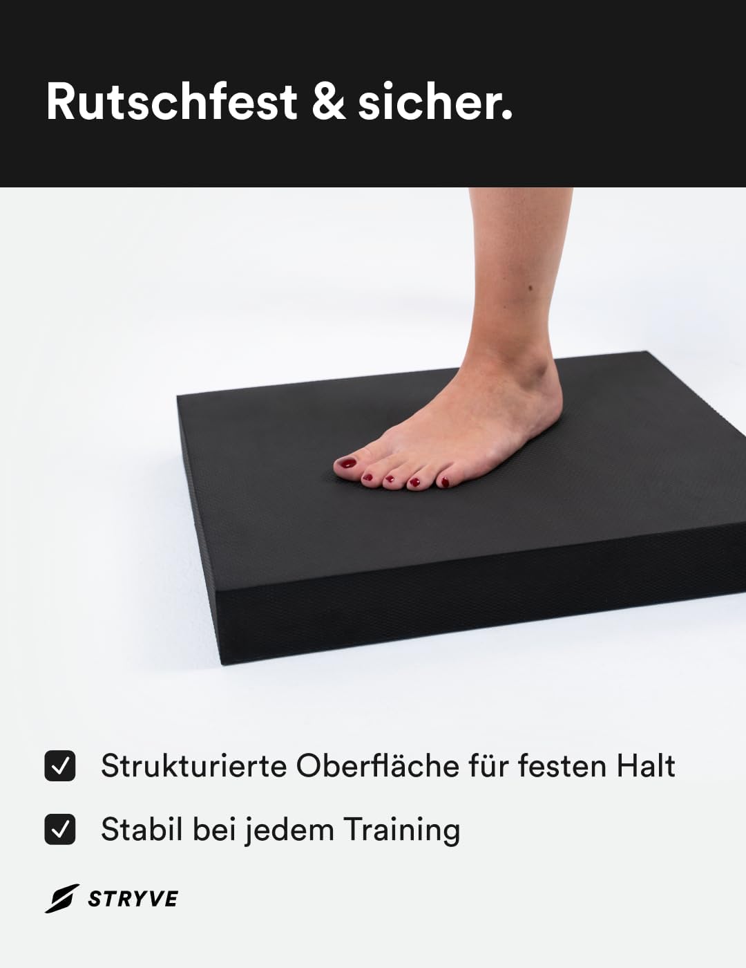STRYVE Balance Pad – Rutschfestes Balance Kissen aus Weichschaum (48x38x6cm) - Physio Balance Pad Er