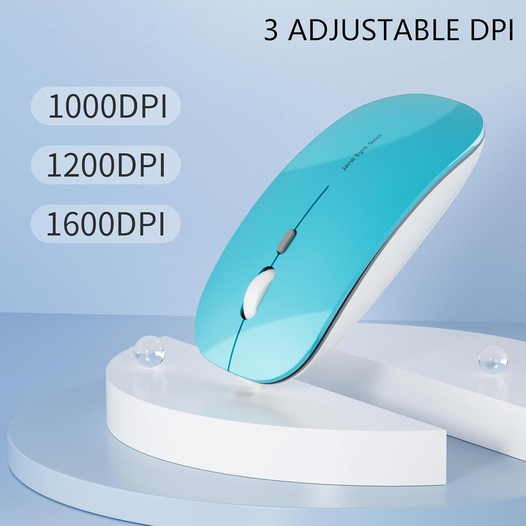 Uiosmuph Q5 Kabellos Maus, Wiederaufladbar Funkmaus 2.4G Leise Funkmaus Ultra Dünn Wireless Computer