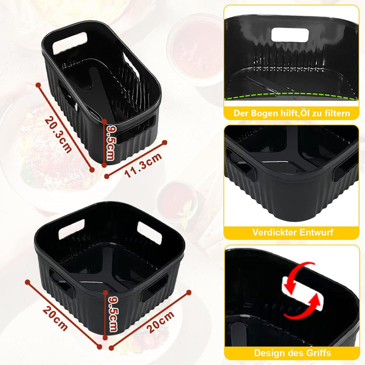 YINGRACE Airfryer Zubehör für Philips Airfryer Dual Basket 3000 Series NA350, 5000 Series NA550, 8PC