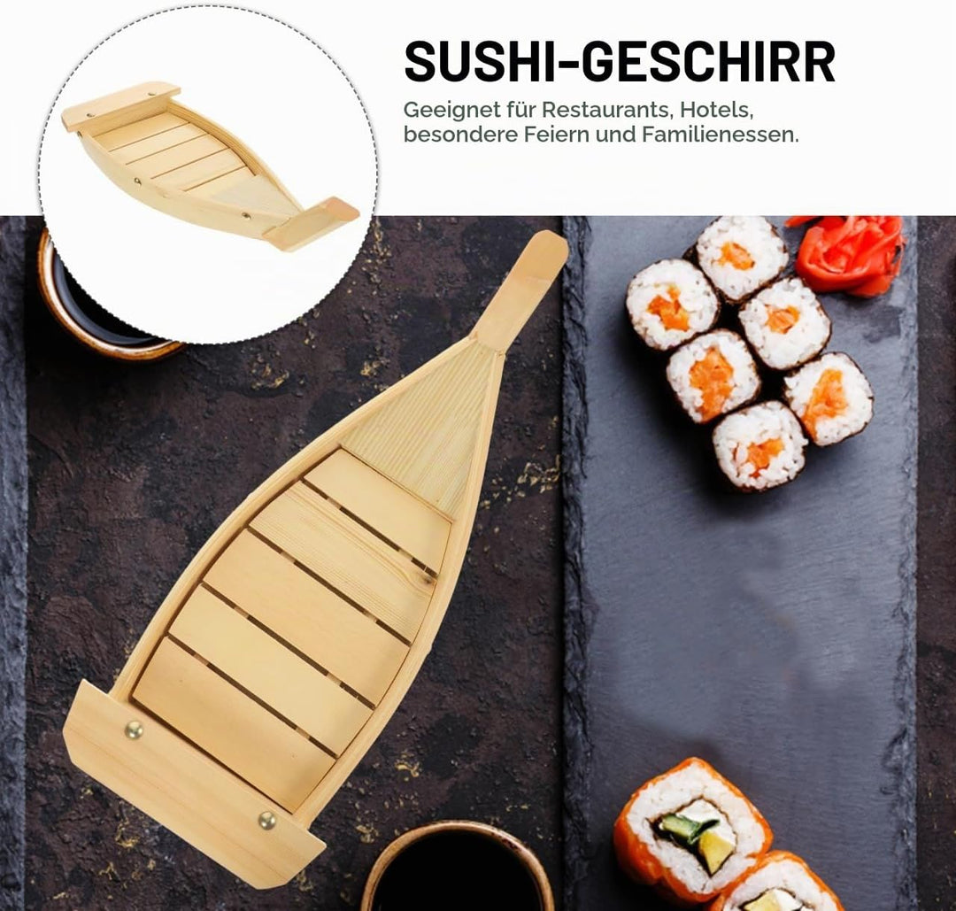 DOITOOL Holz Sushi Boot Sushi Teller Japanischen Stil Sushi Tablett für Home Restaurant