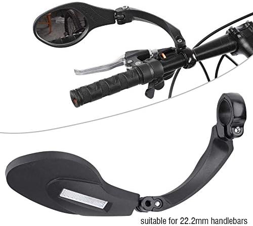 Fahrrad Rückspiegel, Fahrradlenker Bewertung Rückansicht mit Reflexstreifen, 360 Rotationsspiegel fü