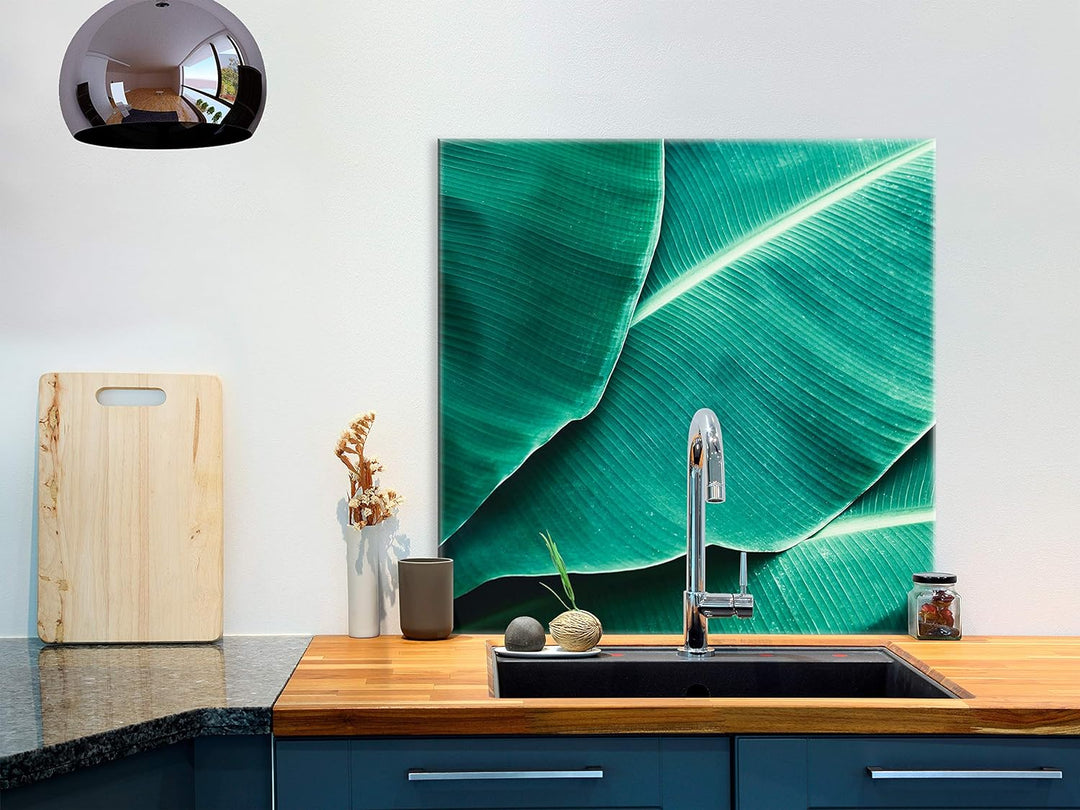 murando Spritzschutz Glas für Küche 60x60 cm Küchenrückwand Küchenspritzschutz Fliesenschutz Glasbil