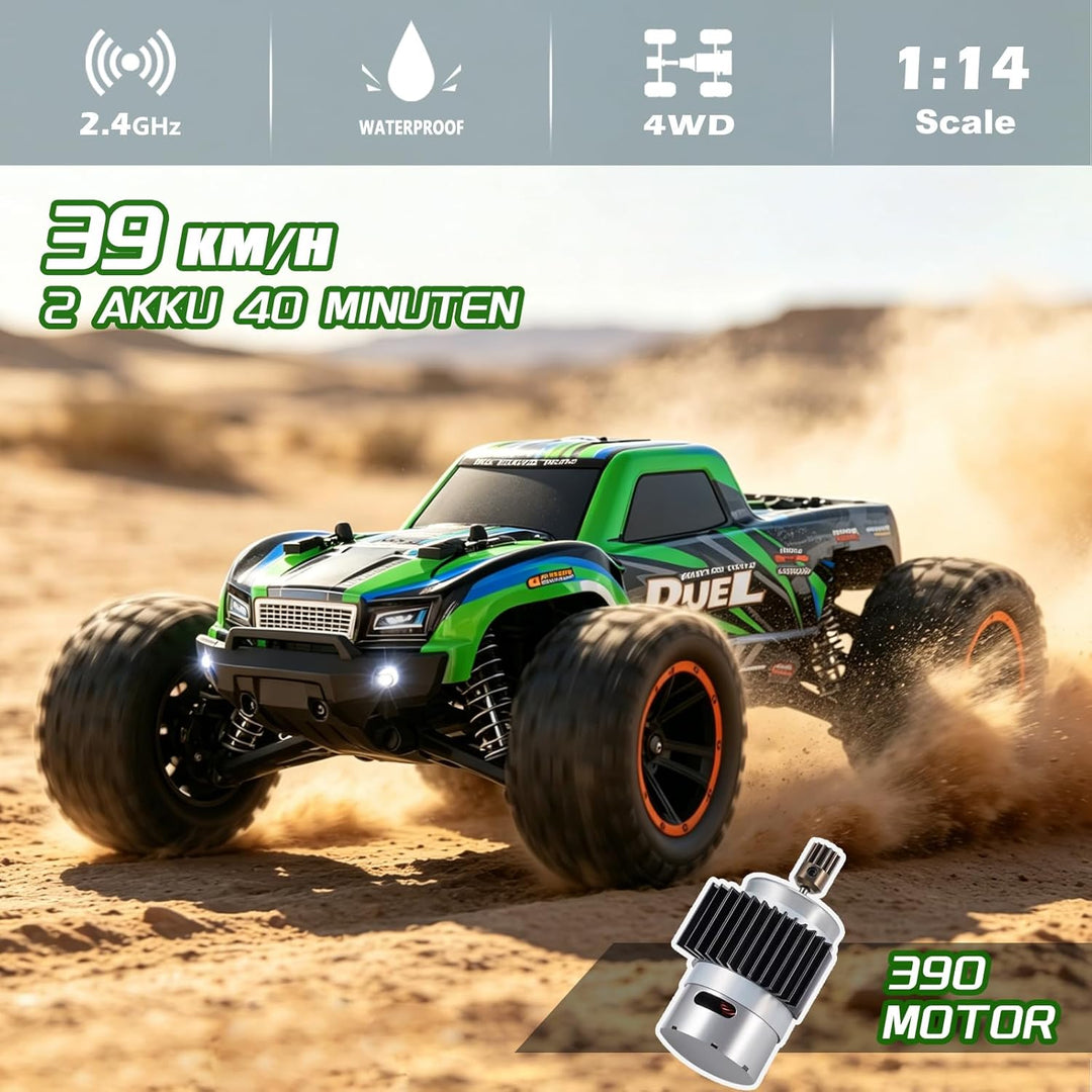 HAIBOXING Ferngesteuertes Auto RC Auto 1:14 4WD 39 km/h Hochgeschwindigkeits Offroad RC Monster Truc