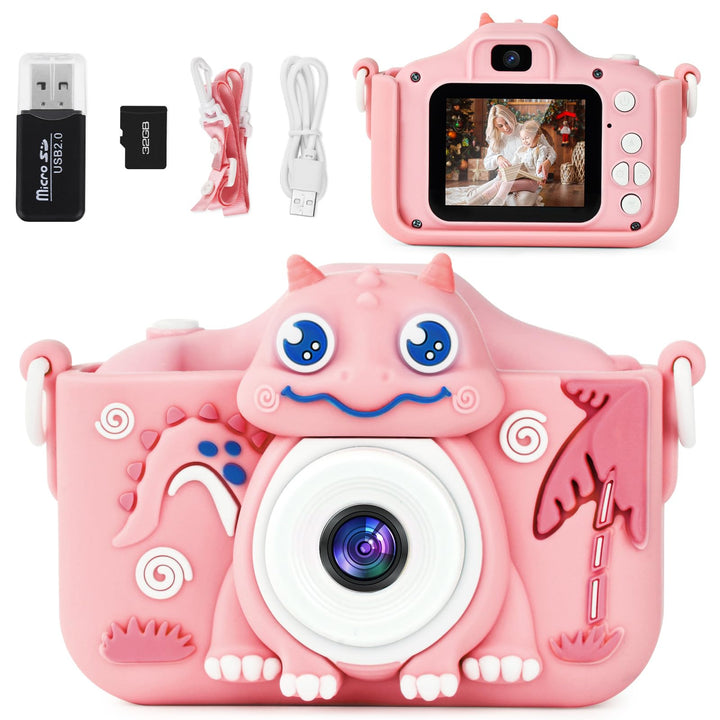 OSDUE Kinderkamera, 2.0”Display Digitalkamera Kinder, 1080P HD Eingebaute 32GB SD-Karte Selfie Digit