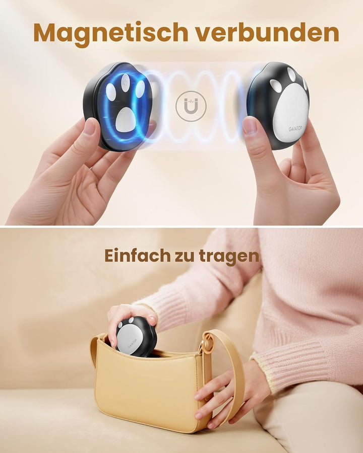 Gaiatop Handwärmer Elektrisch 2er-Pack, 4000 mAh Taschenwärmer Wiederverwendbar 3 Heizmodi Elektrisc