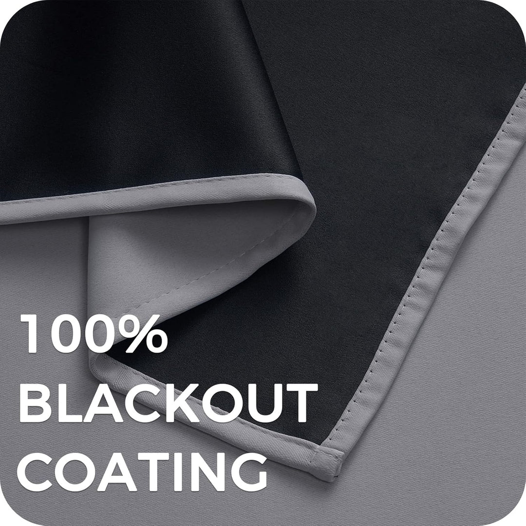 MRTREES Thermovorhang Kälteschutz Hellgrau Gardinen Blickdicht 2er Set Hellgrau 240x140 cm (HxB) Bli