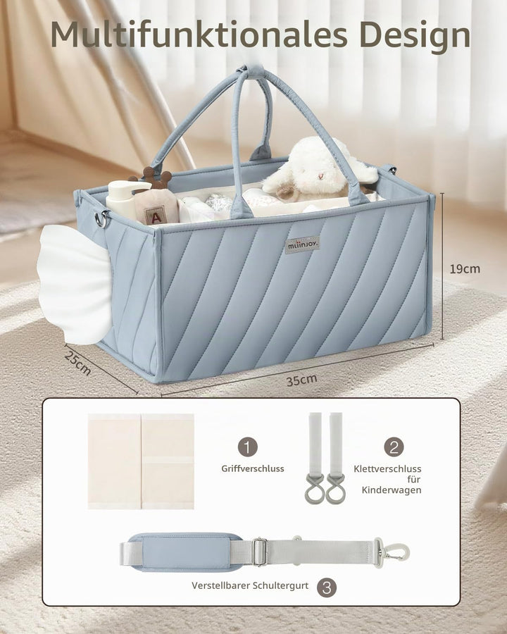 Baby Windel Caddy Organizer tragbare multifunktionale Aufbewahrung mit Papiertasche Schultergurt und