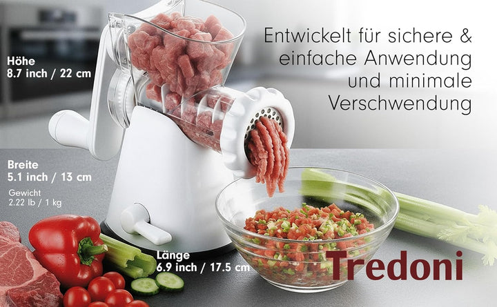 Tredoni Manuelles Fleischwolf Mühle & Gemüse Schredder, Keks Maschine Plätzchen Hersteller + Kekse M