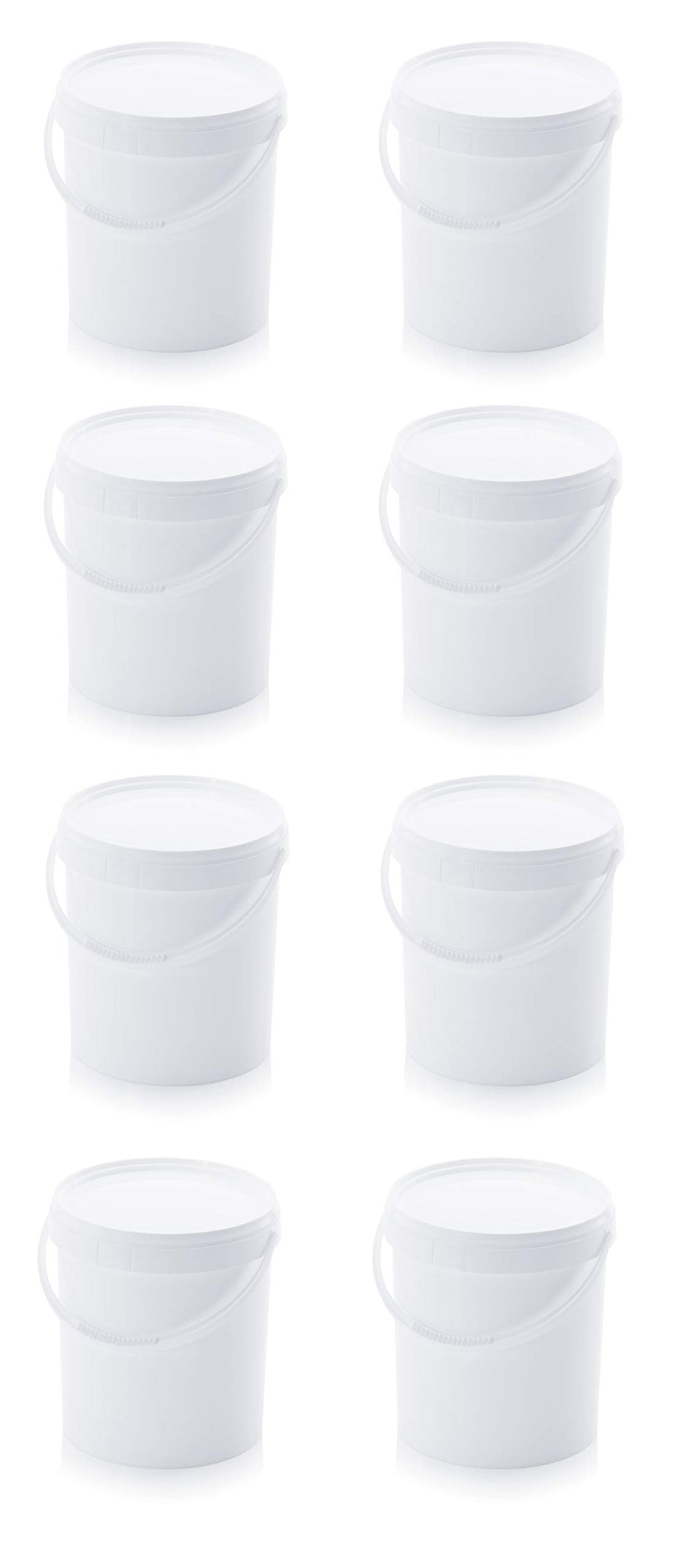 8x Eimer 10,8l mit Deckel * lebensmittelecht, Originalitätsverschluss 10l 8er Set