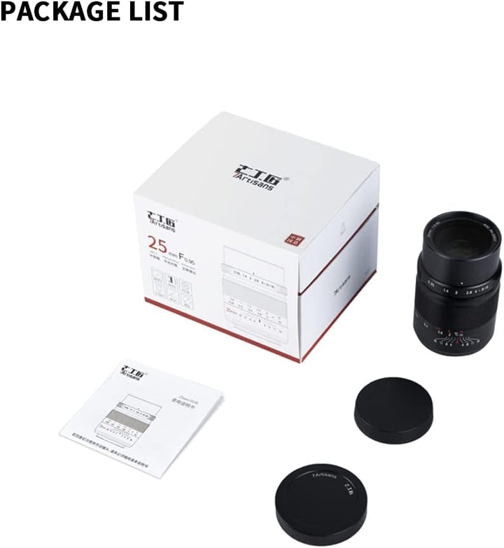 7artisans 25 mm F0.95 Weitwinkel-Blende, manueller Fokus, Fester Objektiv, APS-C für Sony E-Mount sp