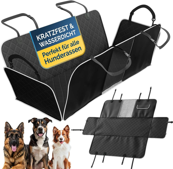 Autoschondecke Hund Rückbank teilbar – Wasserdicht, rutschfest mit Sichtfenster | Für SUV &amp; PKW
