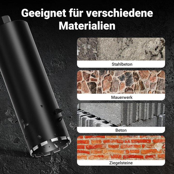 Wiltec Diamantbohrkrone Typ 2 (Mesh) Ø 152 mm, Bohrkrone 450 mm, 1¼ UNC Nassbohrkrone, Diamantbohrer