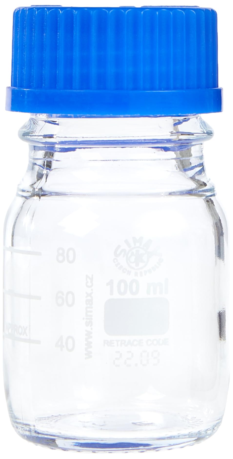neoLab E-1429 Laborflaschen, GL 45, 100 mL, Iso-Gewinde, Kappe + Ausgiessring (10-er Pack)