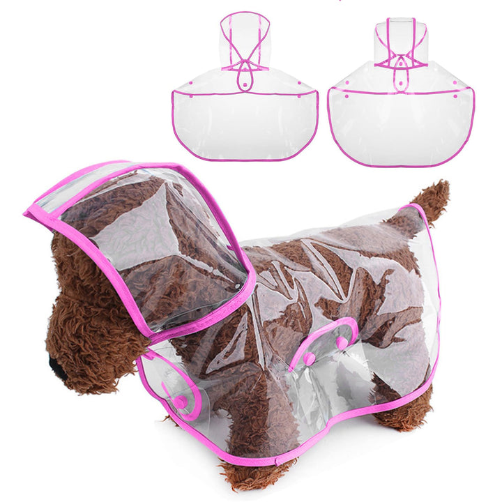 PETCUTE Hunderegenmantel,Wasserdichter Haustier-Regenmantel mit Kapuze,Transparent, PVC, Atmungsakti