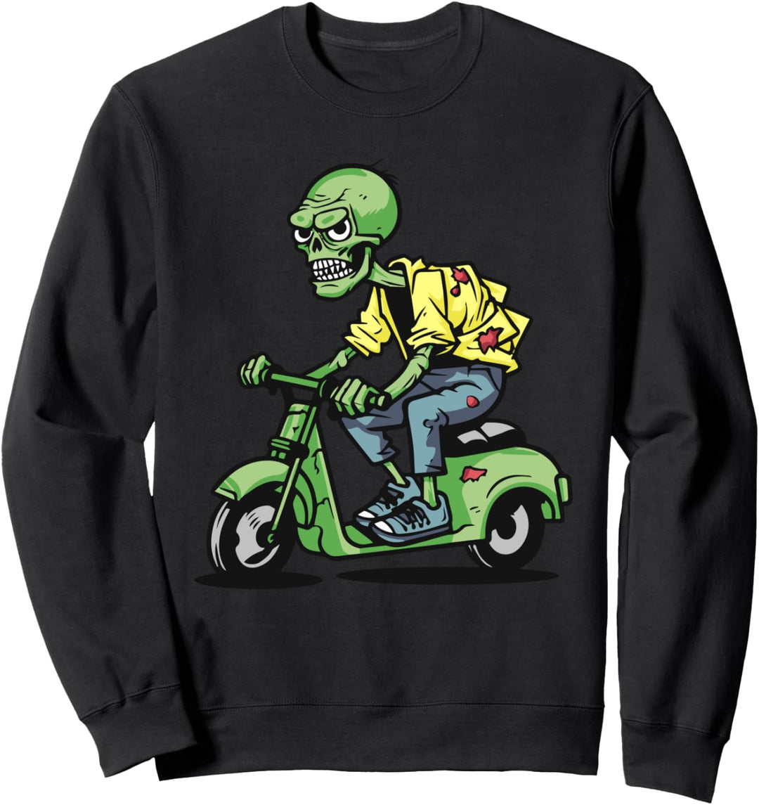 Motorroller Zombie Rollerfahrer Scooter Moped - Mofa Roller Sweatshirt