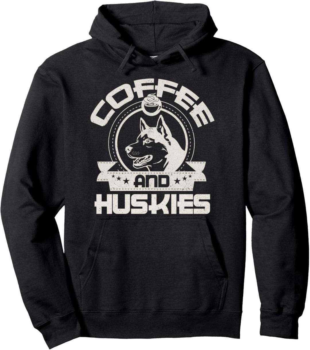 Kaffee und Great Huskies Kaffee trinkender Hundehalter Liebh Pullover Hoodie