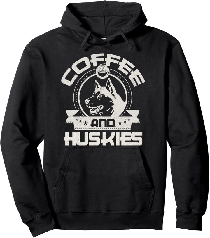 Kaffee und Great Huskies Kaffee trinkender Hundehalter Liebh Pullover Hoodie