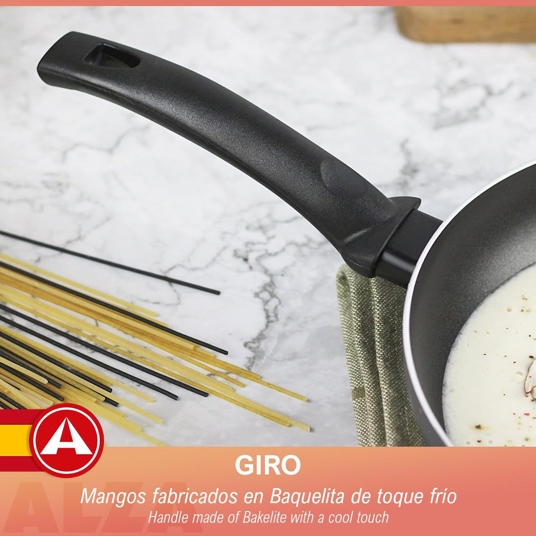ALZA Giro - Pfannen-Set, Grau, 20 + 24 cm, dickes gepresstes Aluminium, Antihaftbeschichtung, doppel