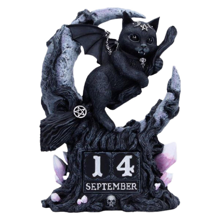 Nemesis Now Cult Cuties Malpuss Ewiger Kalender – handbemalter Gothic-Hexerei-Schreibtischkalender a