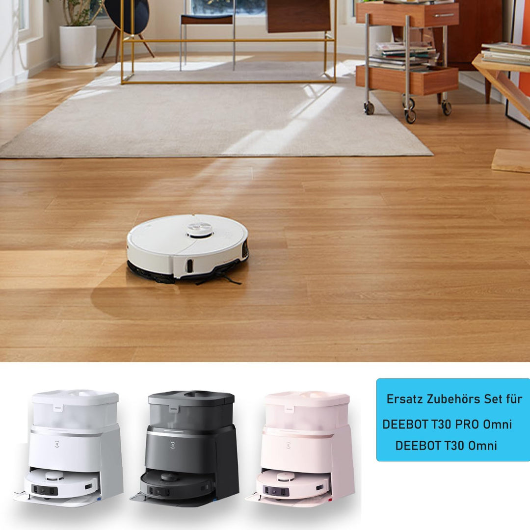 Zubehörset für ECOVACS DEEBOT T30 Omni / T30 Pro Omni, Saprdii 6 Antibakterielle Staubbeutel, 6 Mopp