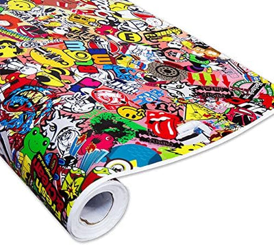 Auto-Dress Stickerbomb Auto-Folie mit Luftkanal-Technik für 3D Car-Wrapping (100x150cm, Design: Spec