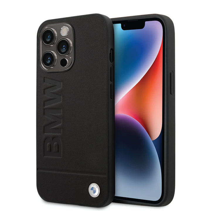 BMW BMHMP14LSLLBK hülle für iPhone 14 Pro 6, 1'' schwarz-Black hardcase Signature Logo Imprint, Navy