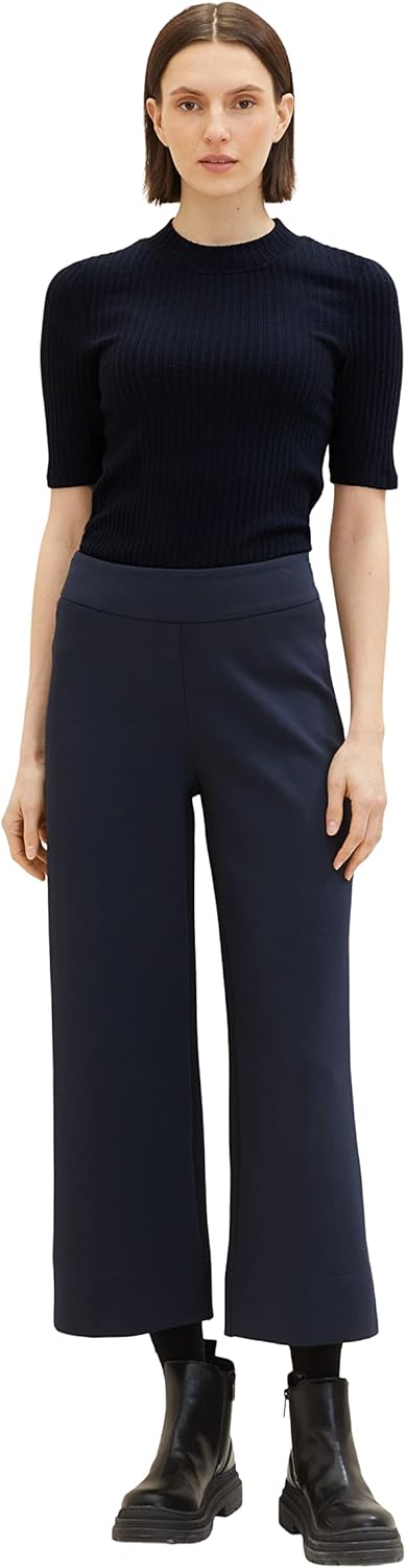 TOM TAILOR Damen 1038723 Basic Culotte Hose, 10668-sky Captain Blue, 44/28
