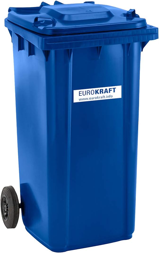 eurokraft | pro | Mülltonne aus Kunststoff DIN EN 840 | Volumen 240 l | BxHxT 580 x 1100 x 740 mm |