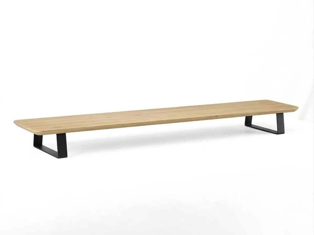 Monitorständer Desk Shelf 100 cm Eiche | Monitorerhöhung Holz mit modularem Schienensystem | Schreib