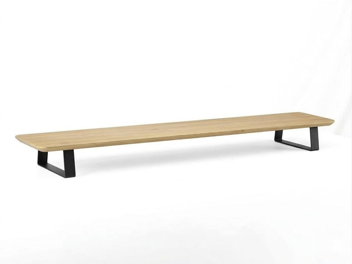 Monitorständer Desk Shelf 100 cm Eiche | Monitorerhöhung Holz mit modularem Schienensystem | Schreib
