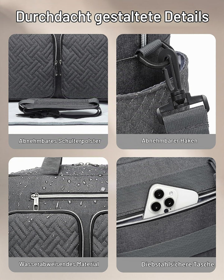 KONO Baby-Wickeltasche, stilvoll, für Mama und Papa, wandelbare Reisetasche mit isolierten Taschen G