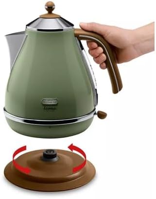 De'Longhi Wasserkocher Icona Vintage KBOV2001.GR - 1,7 l mit Wasserstandsanzeige und 360° Basis, Ede