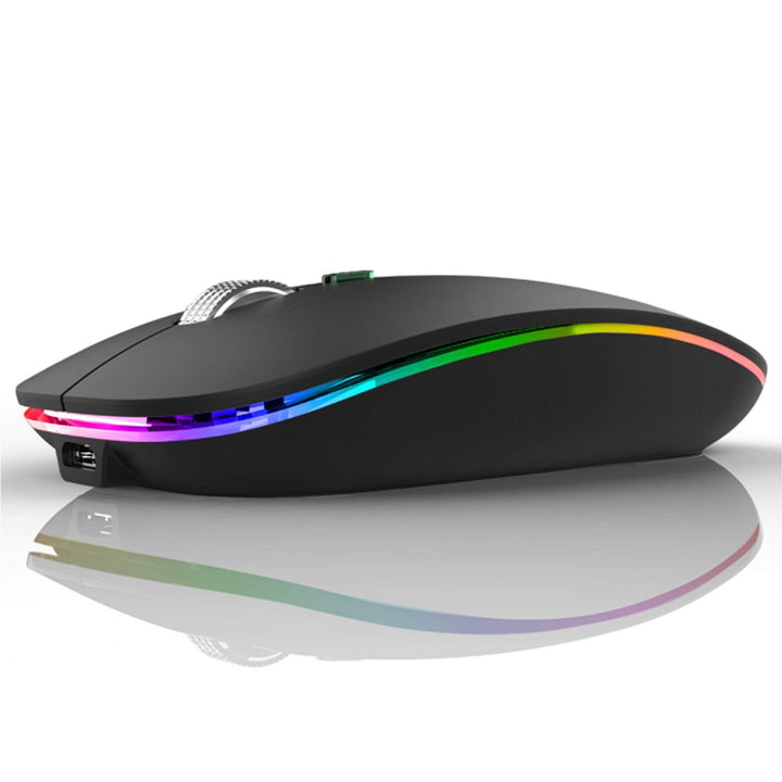 Uiosmuph G12 Maus Kabellos, LED 2.4G Leise Funkmaus Wiederaufladbar Wireless Mousemit Nano USB Empfä