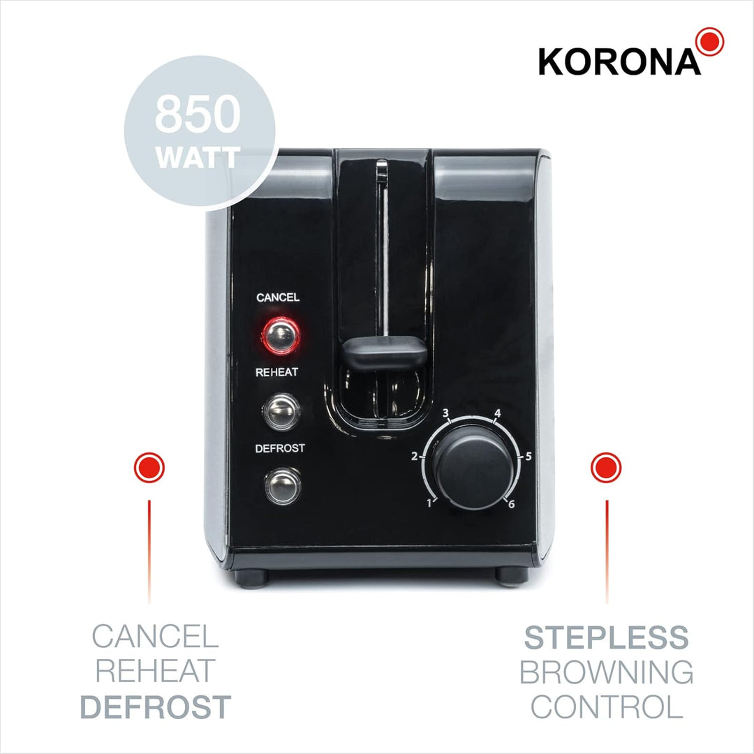 Korona 21250 Doppelschlitztoaster | Extra grosse Röstschlitze für American Sandwichtoasts | 4 wieder