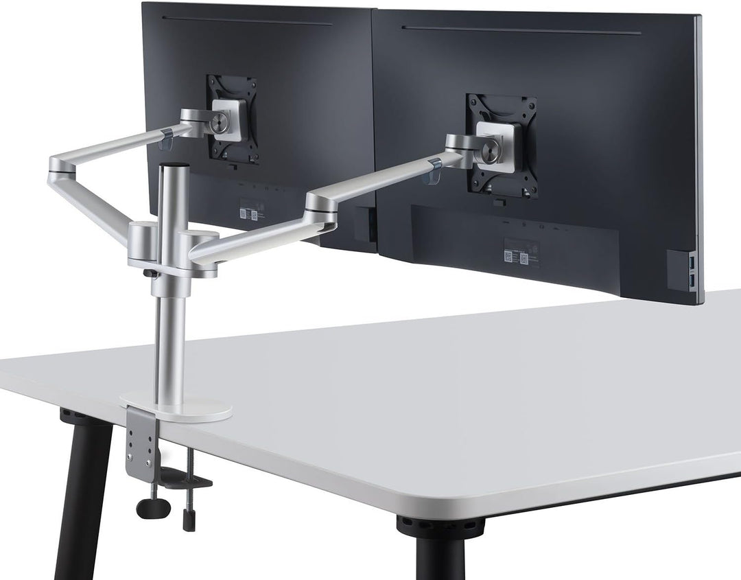 ThingyClub® Adjustable Aluminium Universal Full Motion Desk Mount Arm Stand Bracket (Dual Monitors -
