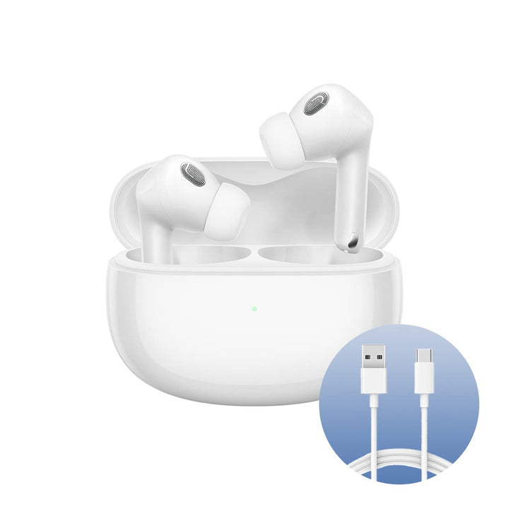 Xiaomi Buds 3T Pro (Gloss White) mit USB-C-Kabel 1 m, Bluetooth 5.2 Verbindung, Geräuschunterdrückun