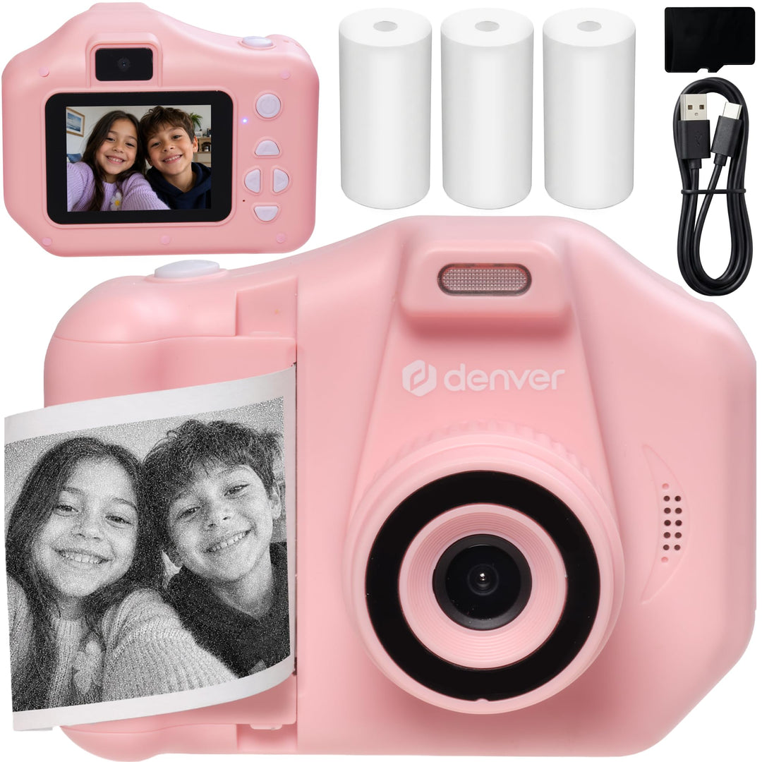 Denver KPC-1370P Sofortbildkamera Kinder mit 2,8" Display | Sofortdruck Kamera für Kinder | Kinderka