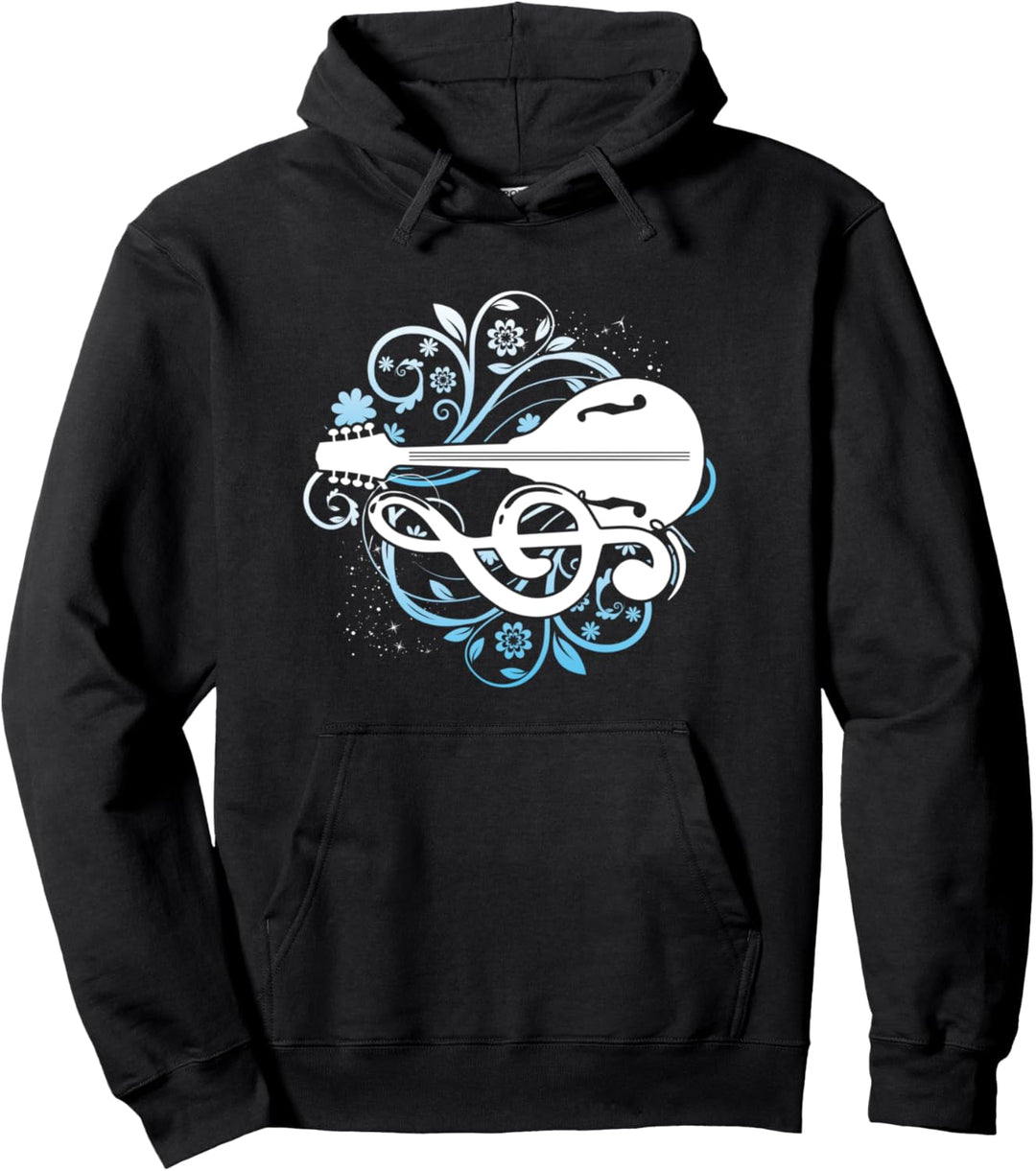 Mandoline Spieler Notenschlüssel Bluegrass Countrymusik Pullover Hoodie