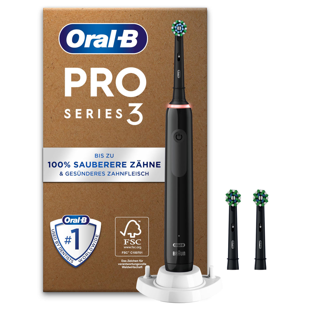 Oral-B Pro Series 3 Plus Edition Elektrische Zahnbürste, 3 Aufsteckbürsten, mit visueller 360° Andru