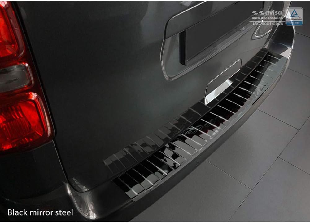 Spiegelschwarz Edelstahl Heckstossstangenschutz kompatibel mit Citroën Spacetourer / Peugeot Travell