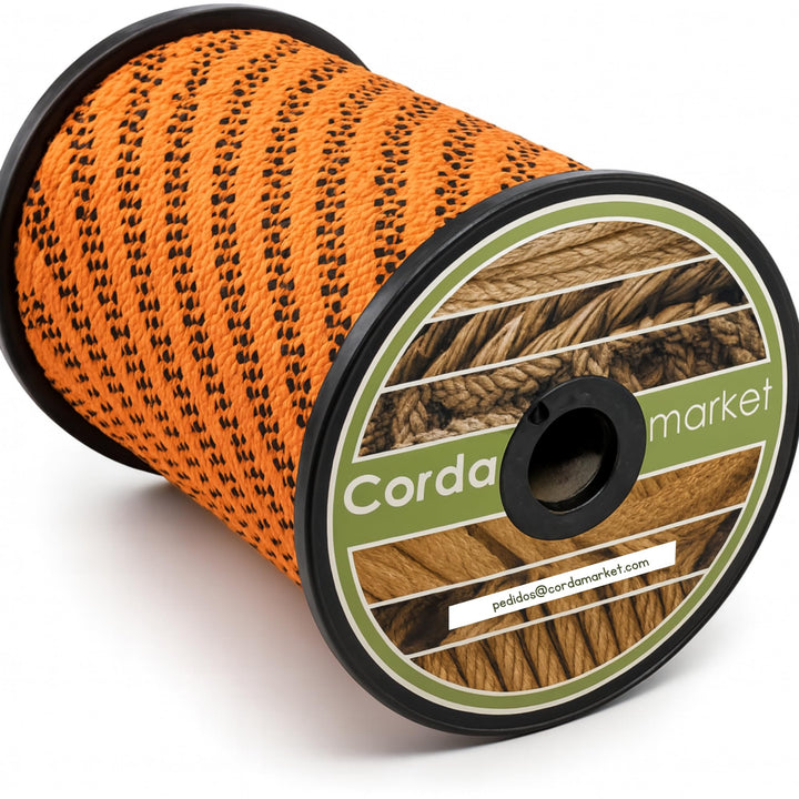 CORDAMARKET 8 mm drizseil, Neon-Orange, 50mts