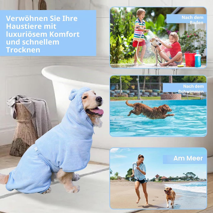 Haustier-Bademantel für Hunde und Katzen, saugfähig, schnell trocknend, niedliches Hunde-Badetuch, K